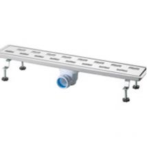 Vicario - Canalina di scarico griglia doccia Onda con sifone in acciaio inox 90 cm