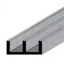 Canalino Doppio Alluminio Argento Barre Mt. 2 Mm.20X18 Cf.10Pz