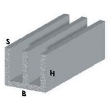 Profilo argento h.200 canalino uu 20x18x1-