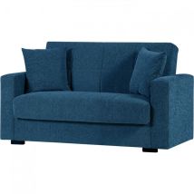 Webmarketpoint - Canapé 2 places avec commode Nora Young Bleu 115