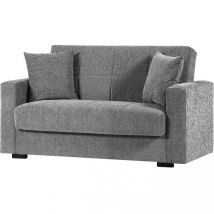 Webmarketpoint - Canapé 2 places avec commode Nora Young gris clair