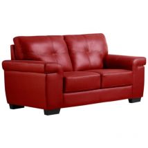Vente-unique - Canapé 2 places en cuir hazel - Rouge