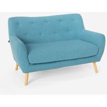 Le Roi Du Relax – Canapé 2 Places En Tissu Scandinave – Largeur 125 Cm – Dossier Large Et Enveloppant – Housse Amovible Et Lavable – Pieds En Bois De 
