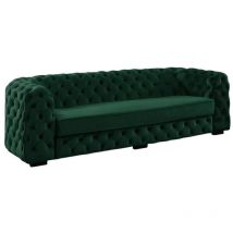Canapé 3 places chesterfield STANLEY - Velours vert sapin