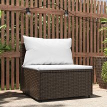 Maison Chic - Canapé central de jardin Sofa Banquette de jardin avec coussins marron résine tressée 89130