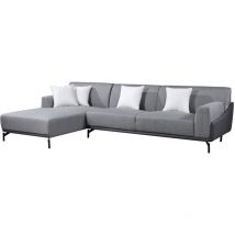 Canapé Méridienne à Gauche 3 Places Puglia Pärumm 300/175x95x80 cm Gris Coussins