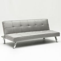 Canapé Convertible 2 Places Clic Clac En Tissu Design Moderne Gemma - Gris