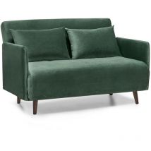 Drawer - Canapé convertible 2 places en velours L120cm - Vert forêt - belushi
