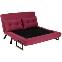 Canapé 2 places convertible en tissu Sando