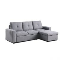 Canapé convertible réversible 3 places gris - Liza
