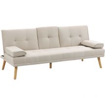 Canapé convertible scandinave sandra beige
