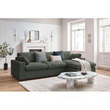 BOBOCHIC - Canapé d'angle fixe réversible BELAIR Vert