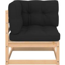 Inlife Canapé d'angle de jardin avec coussins anthracite Bois de pin