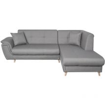 Usinestreet - Canapé d'angle flavie convertible en tissu - Angle Droit, Gris