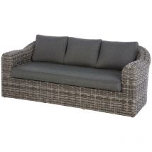 Hesperide - Canapé de jardin Mooréa terre d ombre 3 places aluminium traité époxy en résine tressée - Hespéride