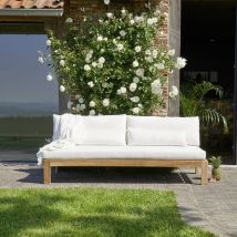 Canapé de jardin en teck massif blanc
