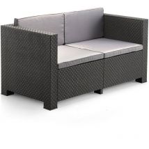 2 canapés de jardin de siège graphite - Gris