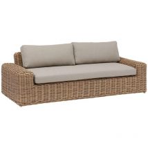 Canapé de jardin Savinia tahini 3 places en aluminium traité époxy - Hespéride