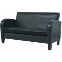 Nova - Canapé de style rétro avec 2 accoudoirs arrondis en noir comme