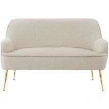 Baïta - Canapé droit marcelino fixe tissu bouclette beige