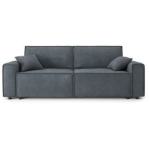 Canapé droit MIRA convertible velours gris souris