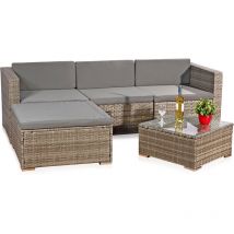Canapé en rotin, sièges gris, mobilier de jardin, Salon, ensemble de jardin Poly