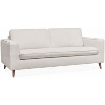 Sweeek - Canapé lit 3 places avec matelas 12cm d'épaisseur. fabriqué en France Polyester Ivoire
