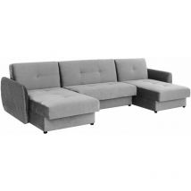 Tendencio - Canapé Panoramique Convertible Kain Gris Clair