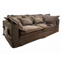 Massivmoebel24 - Canapé profondeur xxl 240x144 Brun sofas - brun