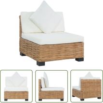 Doc&et² - fimei Canapé sans accoudoirs avec coussins Rotin naturel