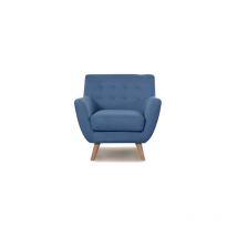 Designetsamaison - Fauteuil scandinave 1 place bleu - Nils
