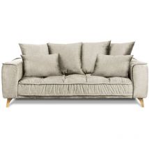Maison Aubertin - Canapé Tissu Droit Beige Altamo - 2 Places