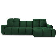 Canapé Velours Convertible Angle droit Vert Anacapri - 3 Places