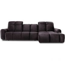 Canapé Tissu Convertible Angle droit Gris foncé Anacapri - 3 Places