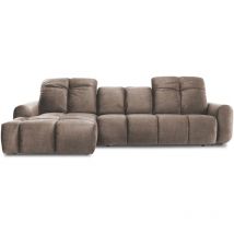 Canapé Tissu Convertible Angle gauche Taupe Anacapri - 3 Places