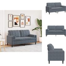 Canapé 2 places avec oreillers gris foncé 140 cm velours - Canapé 2 Places - Canapés 2 Places - Canapé - Canapé Rembourré