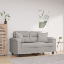 Maisonchic - Canapé 2 places, Banquette Sofa de Salon, Canapé droit avec oreillers gris clair 120 cm design in