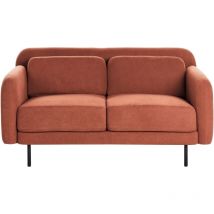 Beliani - Canapé 2 Places Classique Davis en Tissu Orange Liland
