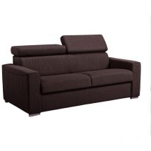Dunlopillo - Canapé 2 places convertible express en tissu marron - couchage 120 cm - Matelas 14 cm avec mémoire de forme vizir