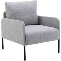 Fauteuil de Salon Fauteuil en Lin avec Coussins Lombaires Fauteuil Salon avec Pieds Métal, Fauteuil Relax pour Salon, Girs