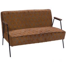 Hellin - Canapé 2 places en tissu en relief marron - sintra