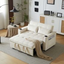 Canapé 2 Places en Velours multifonction avec fonction de couchage,Canapé-lit pliant avec porte-gobelet et oreillers,pour Salon Chambre Cinéma