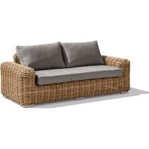 Parisgarden - borabora - Divano da giardino 2 posti in resina intrecciata marrone - paris garden