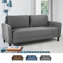 Modus Sofà - Canapé 3 places au design moderne pour chambre et salons en tissu Portland - Gris