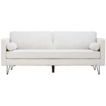 Concept-usine - cloud - Canapé 3 places blanc bouclette avec pieds en métal