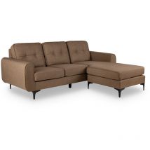 Mc Haus - Canapé 3 places Gin chaise longue en tissu, meuble pour salon ou salle à manger, siège rembourré avec pieds en bois massif et dossier haut,