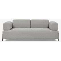 Canapé 3 Places Design Moderne Modulable Avec Tables Basses Diadema - Gris Clair