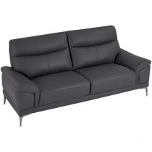 Canapé 3 places en cuir anthracite atesso