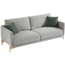 Canapé 3 places en tissu gris clair dormati