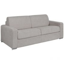 Vente-unique - Canapé 4 places convertible express en bouclette gris clair - Couchage 160 cm - Matelas 18 cm - calito